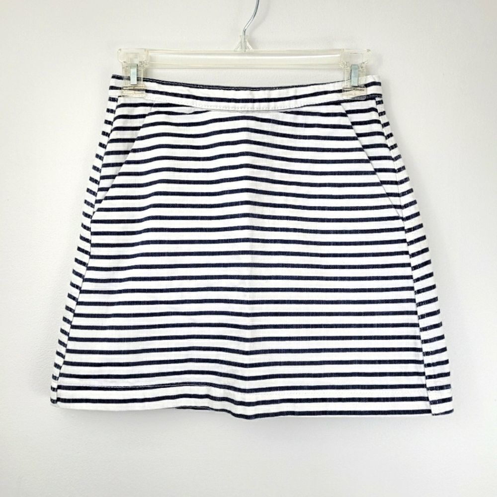 TOPSHOP Moto striped denim skirt